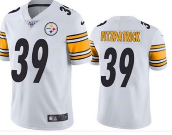 Men's Pittsburgh Steelers #39 Minkah Fitzpatrick 2019 White 100th Season Vapor Untouchable Limited Stitched NFL Jersey